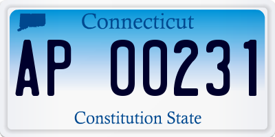 CT license plate AP00231