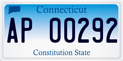 CT license plate AP00292