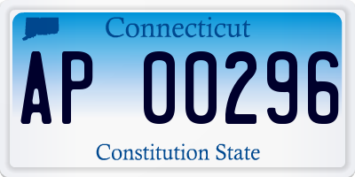CT license plate AP00296
