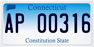 CT license plate AP00316