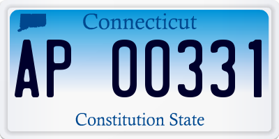 CT license plate AP00331
