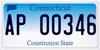 CT license plate AP00346