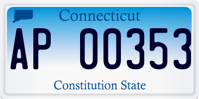 CT license plate AP00353