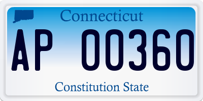 CT license plate AP00360