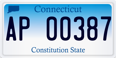 CT license plate AP00387