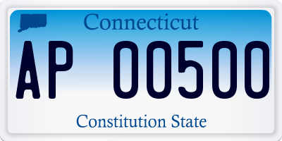 CT license plate AP00500