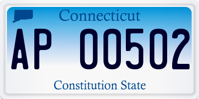 CT license plate AP00502