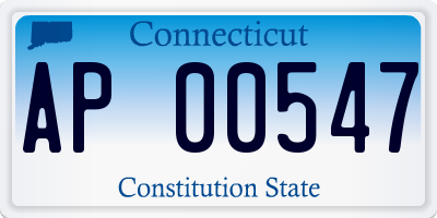 CT license plate AP00547