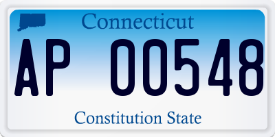 CT license plate AP00548