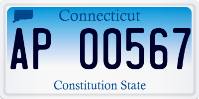 CT license plate AP00567