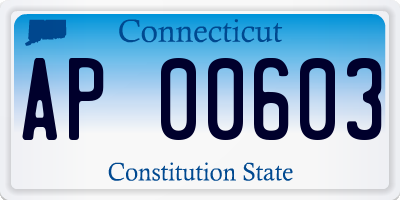 CT license plate AP00603