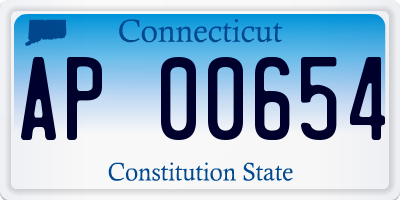 CT license plate AP00654