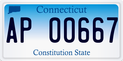 CT license plate AP00667