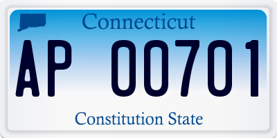 CT license plate AP00701