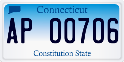 CT license plate AP00706
