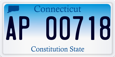 CT license plate AP00718