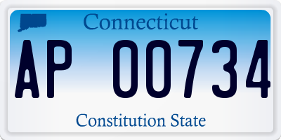 CT license plate AP00734