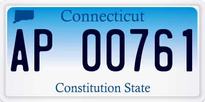 CT license plate AP00761