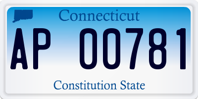 CT license plate AP00781