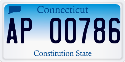 CT license plate AP00786