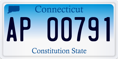 CT license plate AP00791