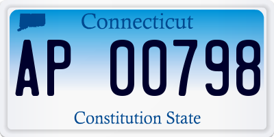 CT license plate AP00798