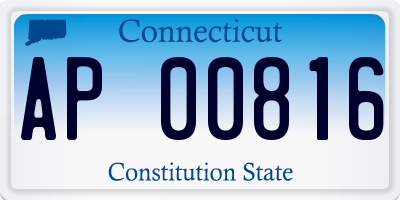 CT license plate AP00816