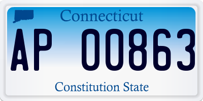 CT license plate AP00863