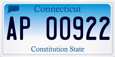 CT license plate AP00922