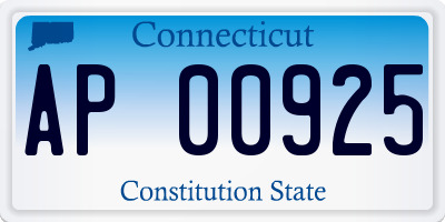 CT license plate AP00925