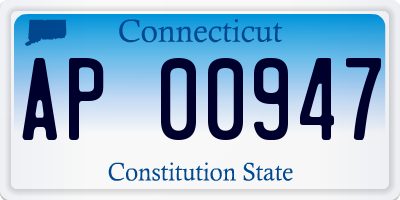 CT license plate AP00947
