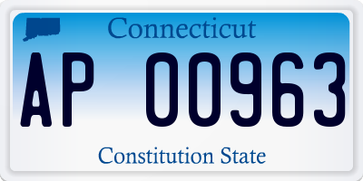 CT license plate AP00963