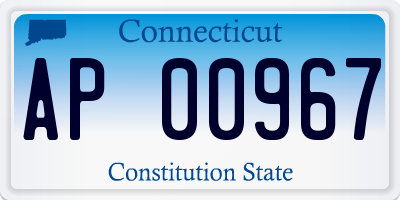 CT license plate AP00967