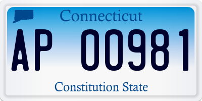 CT license plate AP00981