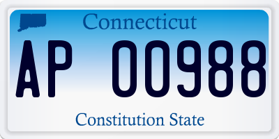 CT license plate AP00988