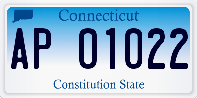 CT license plate AP01022