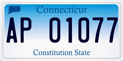 CT license plate AP01077