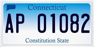 CT license plate AP01082