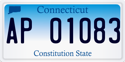 CT license plate AP01083