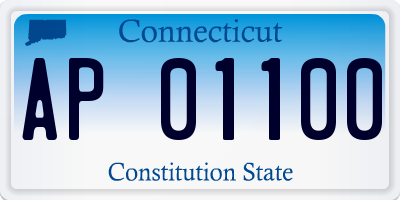 CT license plate AP01100