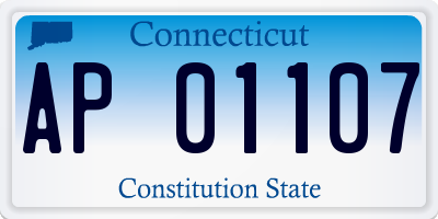 CT license plate AP01107