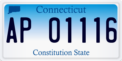 CT license plate AP01116