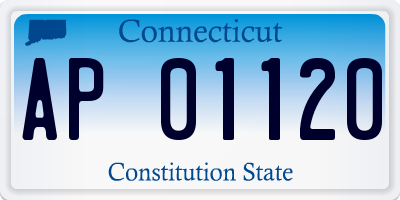 CT license plate AP01120