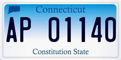 CT license plate AP01140