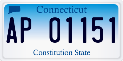 CT license plate AP01151