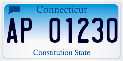 CT license plate AP01230