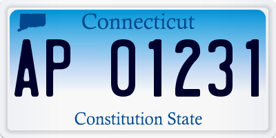 CT license plate AP01231
