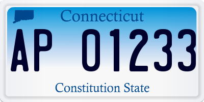 CT license plate AP01233