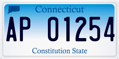 CT license plate AP01254