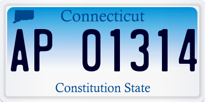 CT license plate AP01314